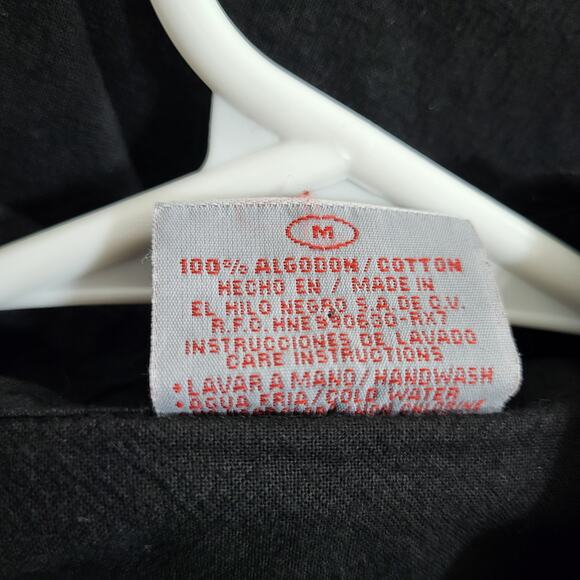 Senor Frogs Mens Shirt Size Medium Black Button Front Short Sleeves Cott… - Picture 6 of 14